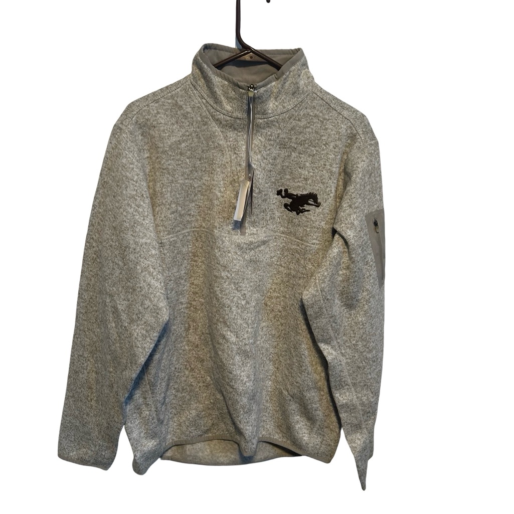 Antigua Men's Tan- Oatmeal - Gray Quarter-Zip Sweater Large Nwt C-L